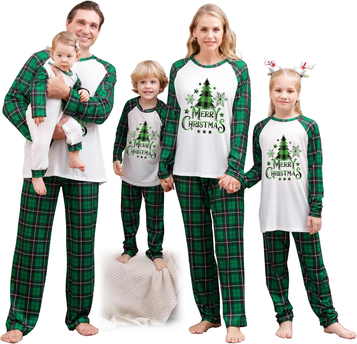 OAKFashion Christmas Family Pajamas Sets, Christmas Family Matching Pajamas Sleepwear Pjs