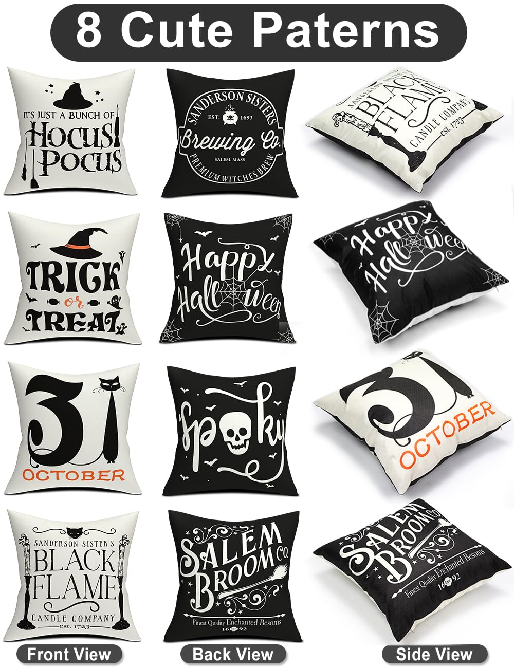 multiwins Christmas Pillow Covers 18x18 4Pcs Double-Sided Print Home Decor