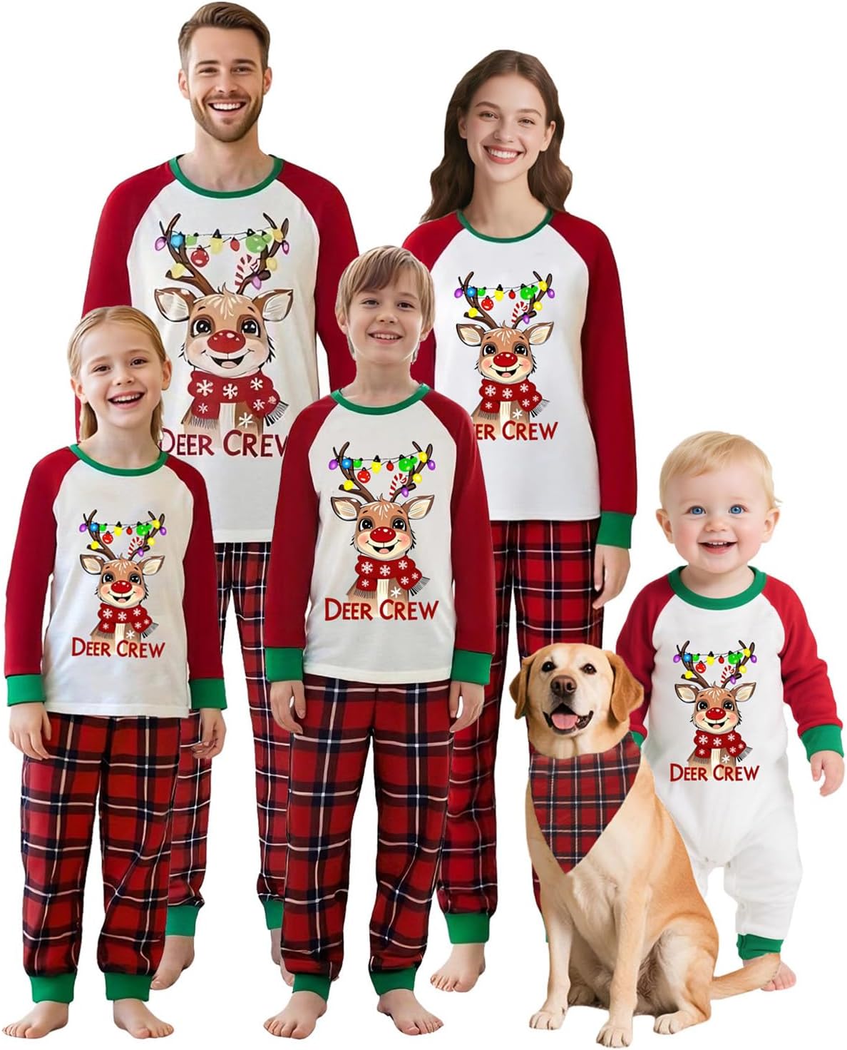 OAKFashion Christmas Family Pajamas Sets, Christmas Family Matching Pajamas Sleepwear Pjs