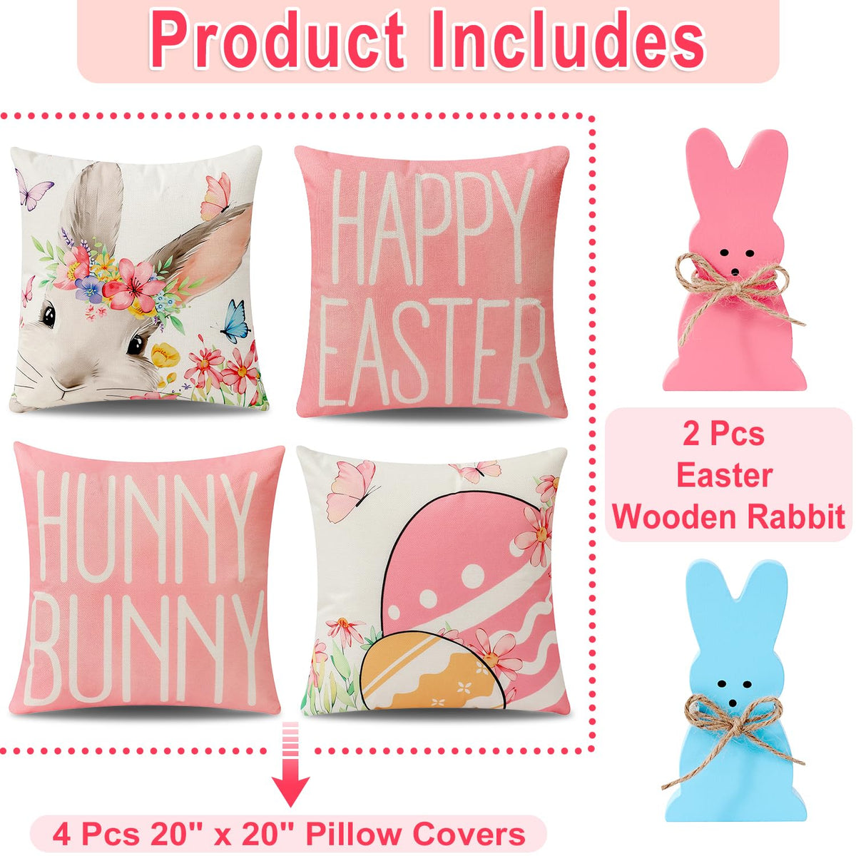 multiwins Christmas Pillow Covers 18x18 4Pcs Double-Sided Print Home Decor