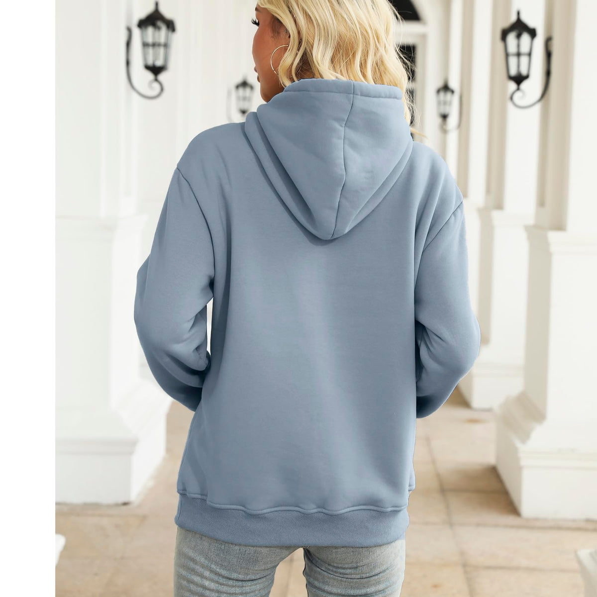 Women's Sherpa Lined Hoodie, Warm Fleece Pullover Sweatshirt with Pocket