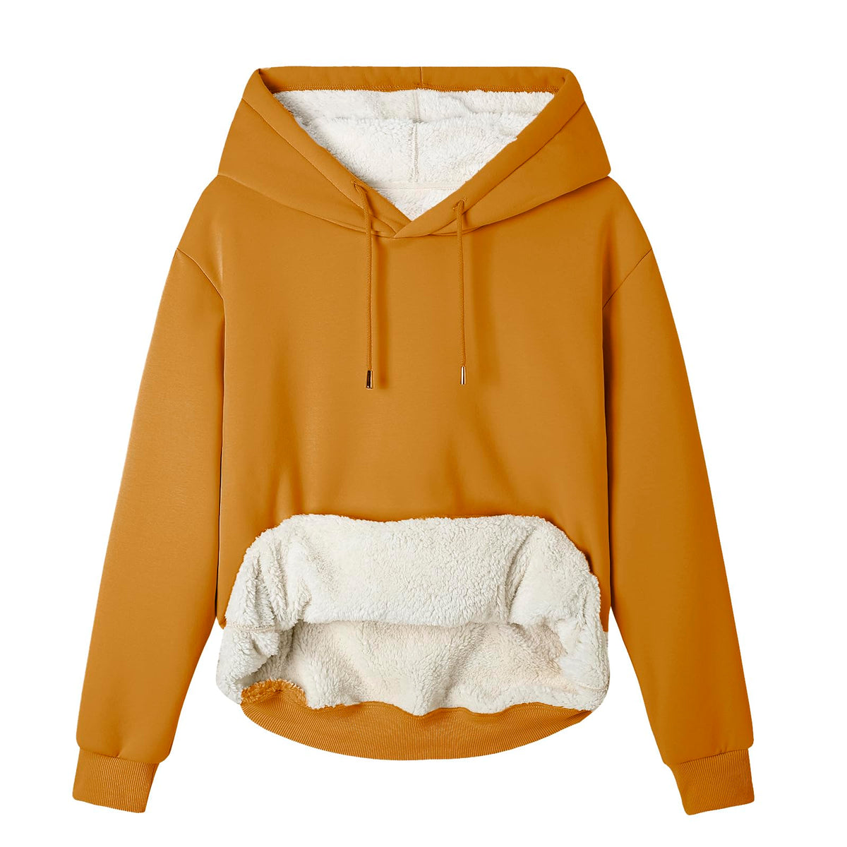 Women's Sherpa Lined Hoodie, Warm Fleece Pullover Sweatshirt with Pocket