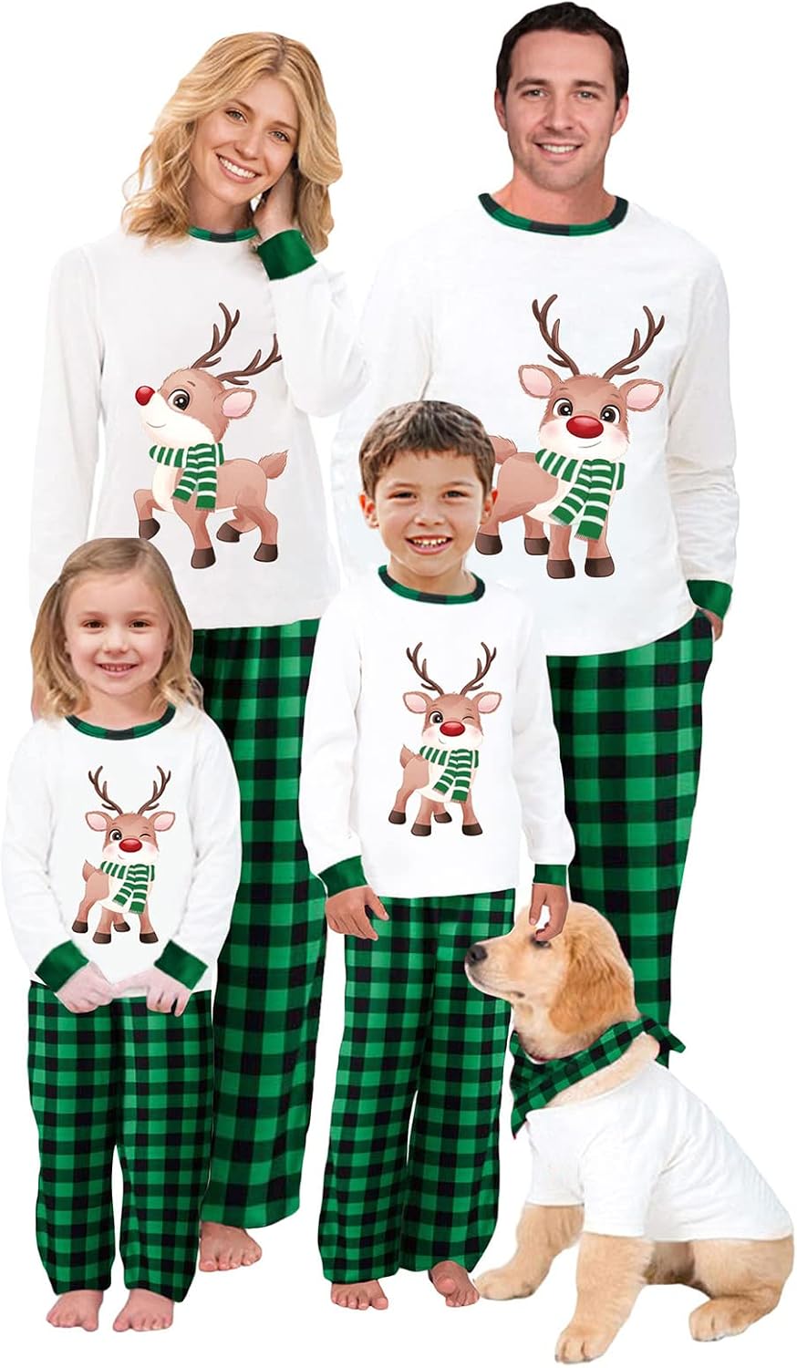 OAKFashion Christmas Family Pajamas Sets, Christmas Family Matching Pajamas Sleepwear Pjs