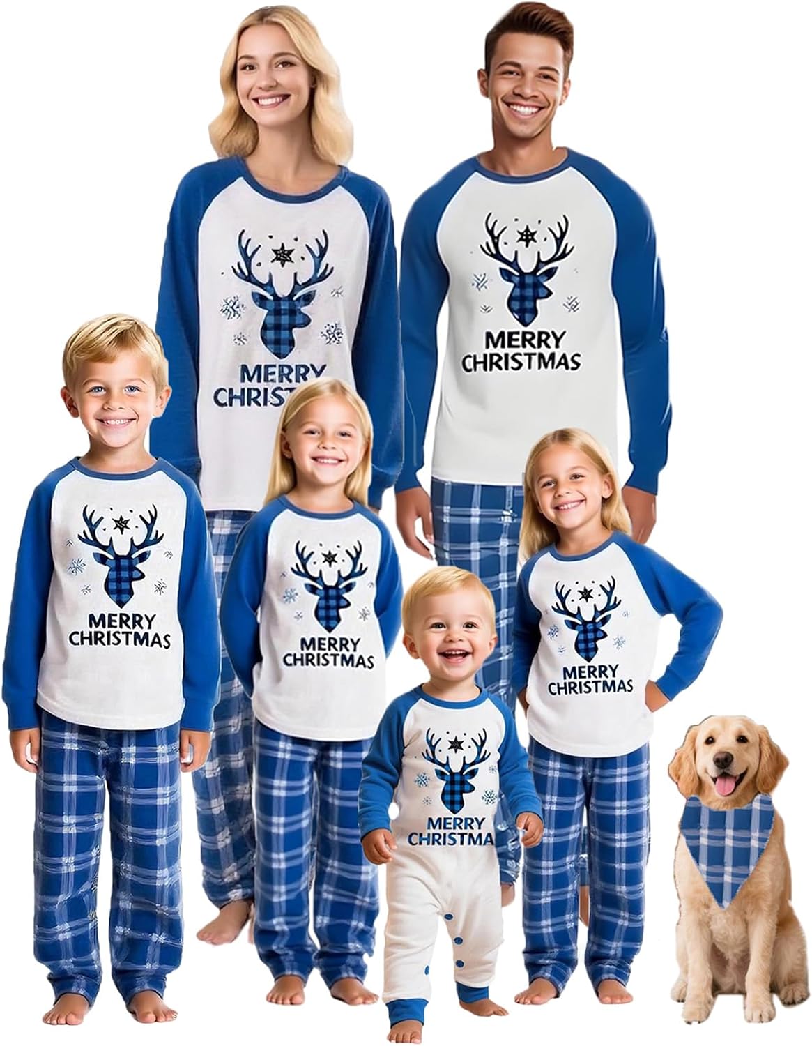 OAKFashion Christmas Family Pajamas Sets, Christmas Family Matching Pajamas Sleepwear Pjs