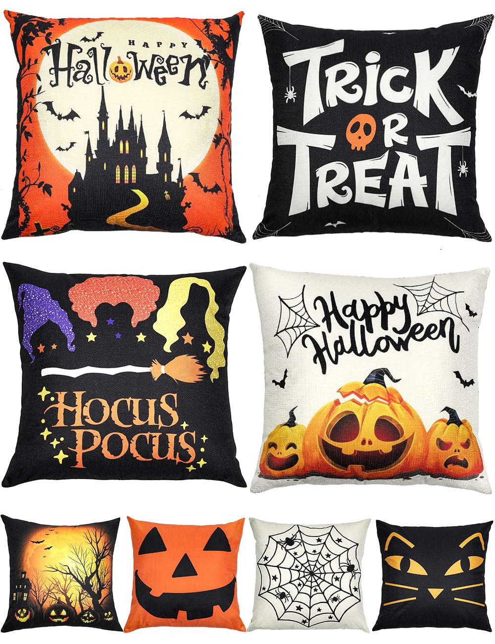 multiwins Christmas Pillow Covers 18x18 4Pcs Double-Sided Print Home Decor