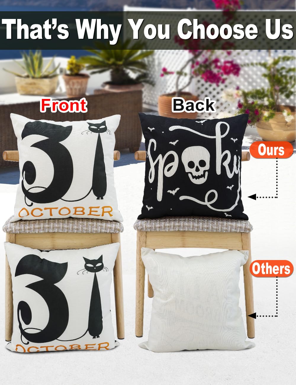multiwins Christmas Pillow Covers 18x18 4Pcs Double-Sided Print Home Decor