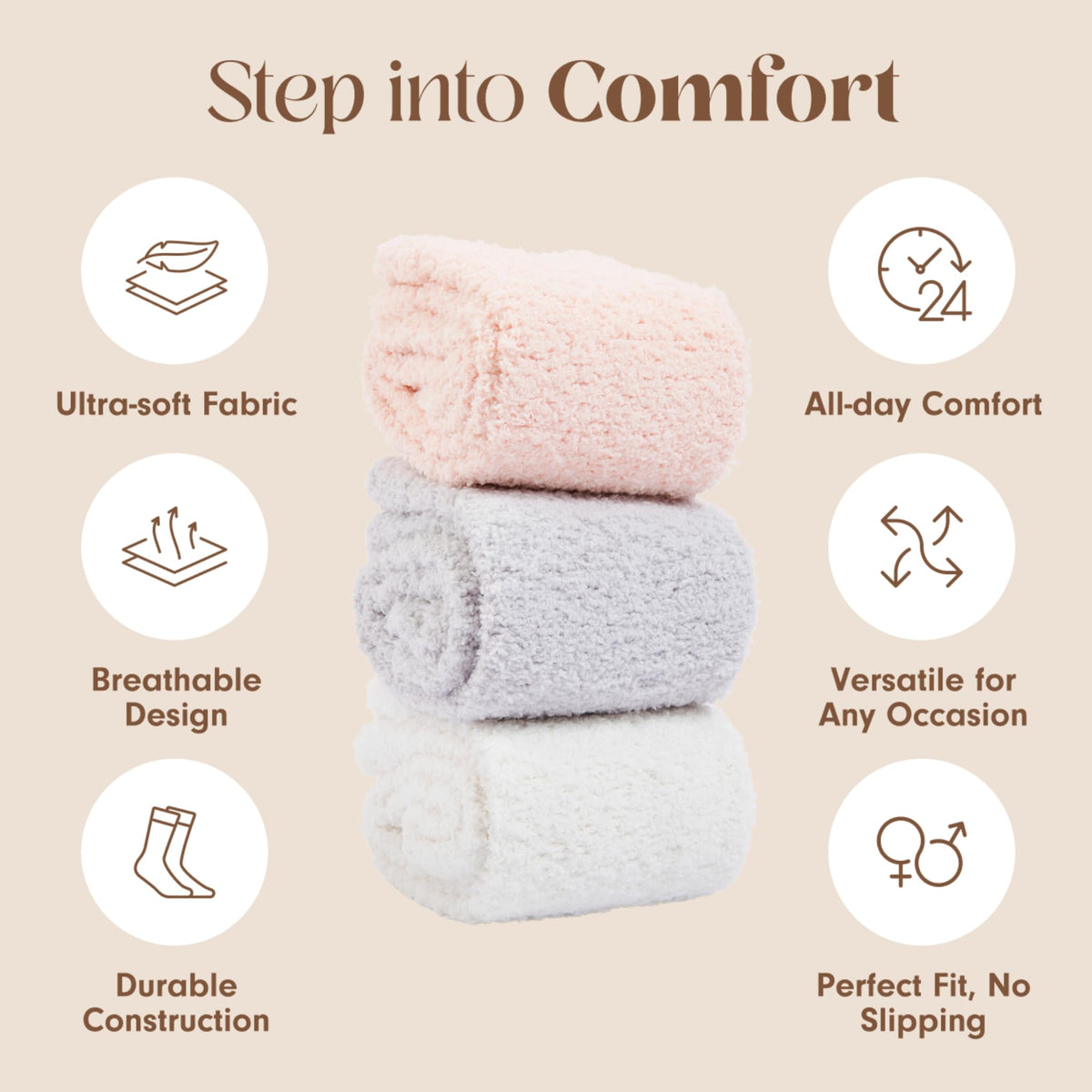 Unboxme Gifts Warm & Cozy Ultra-Luxe Cloud Fuzzy Socks, Gifts for Women