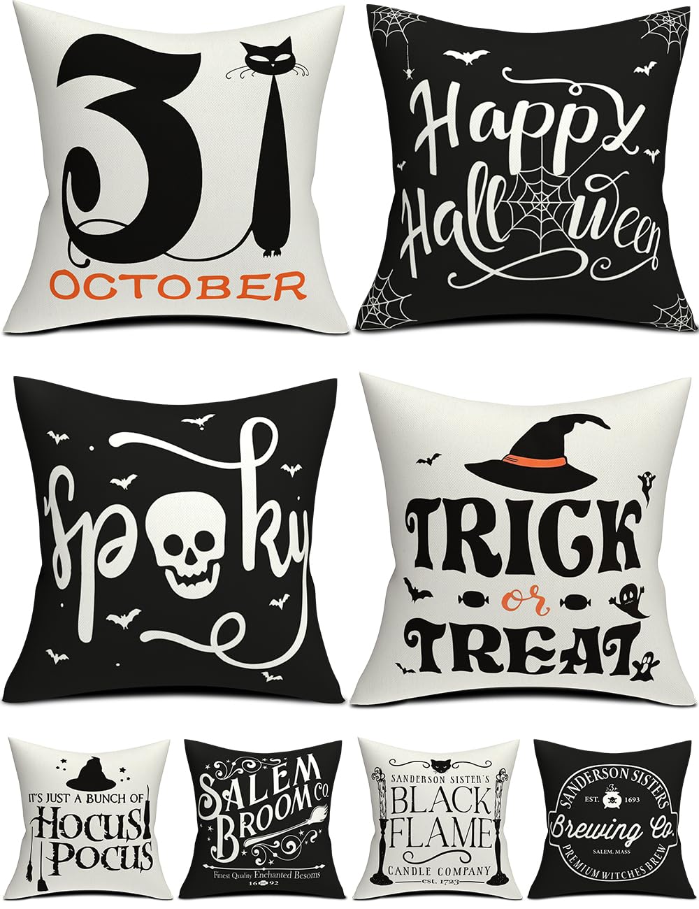 multiwins Christmas Pillow Covers 18x18 4Pcs Double-Sided Print Home Decor