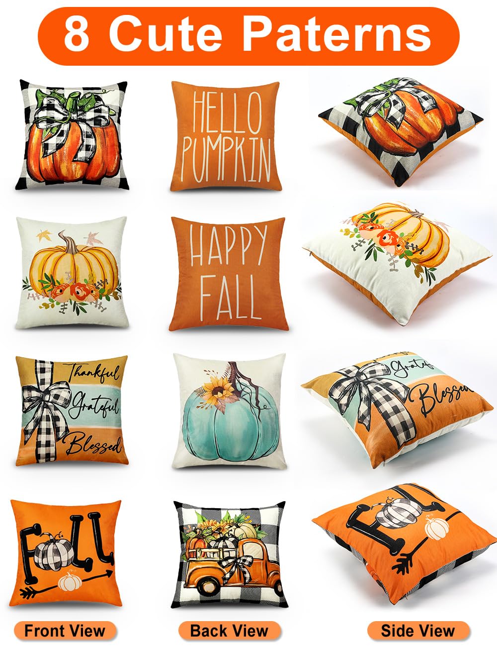 multiwins Christmas Pillow Covers 18x18 4Pcs Double-Sided Print Home Decor