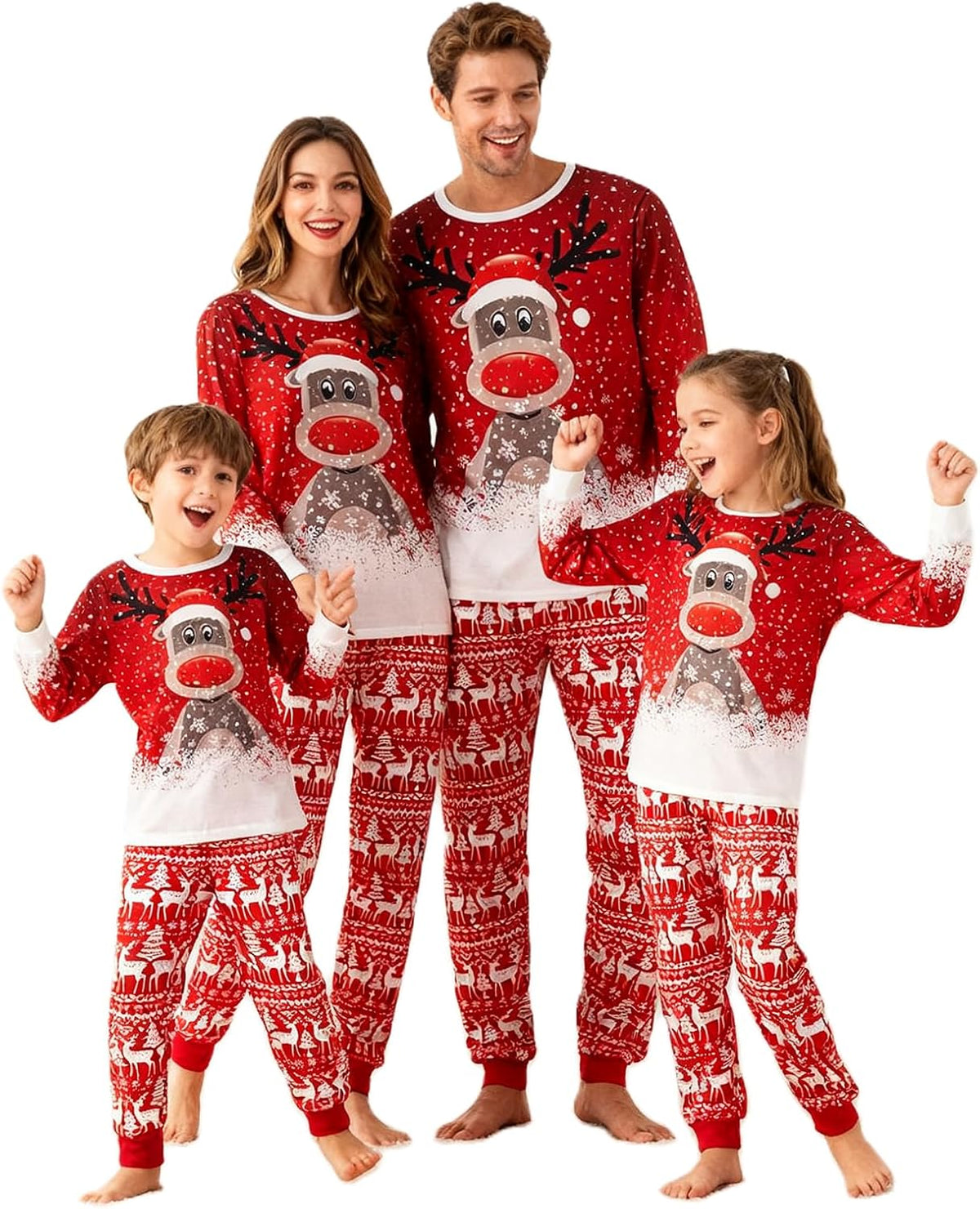 OAKFashion Christmas Family Pajamas Sets, Christmas Family Matching Pajamas Sleepwear Pjs