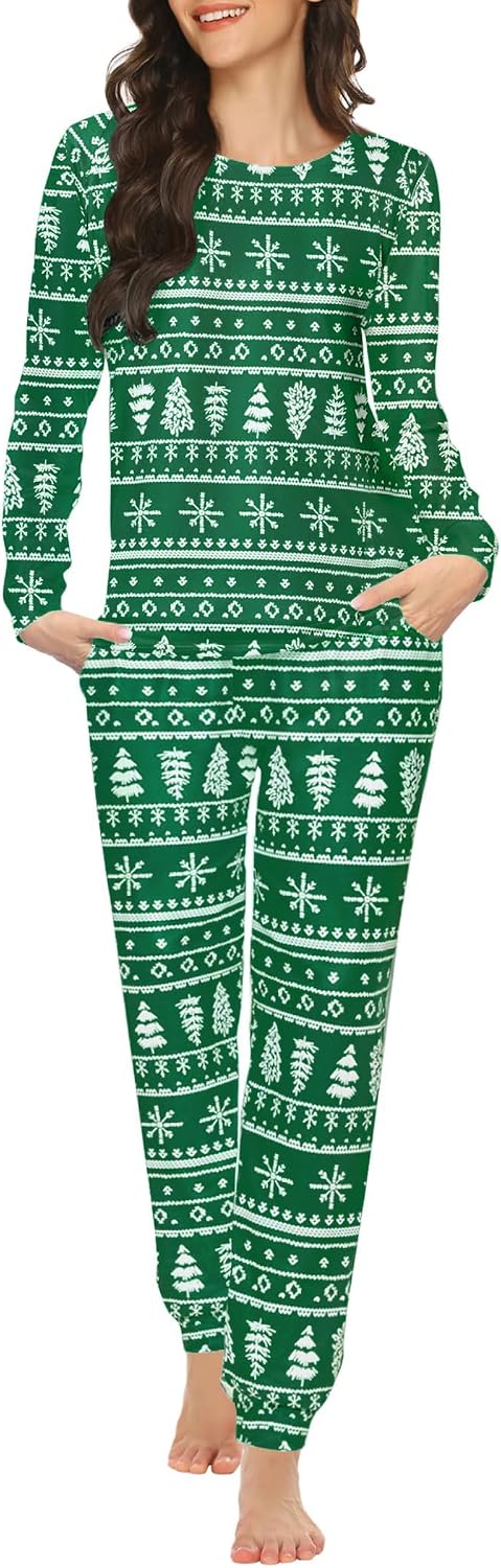 Ekouaer Womens Jogger Pajama Sets Long Sleeve Sleepwear Lounge Sets XS-XXL