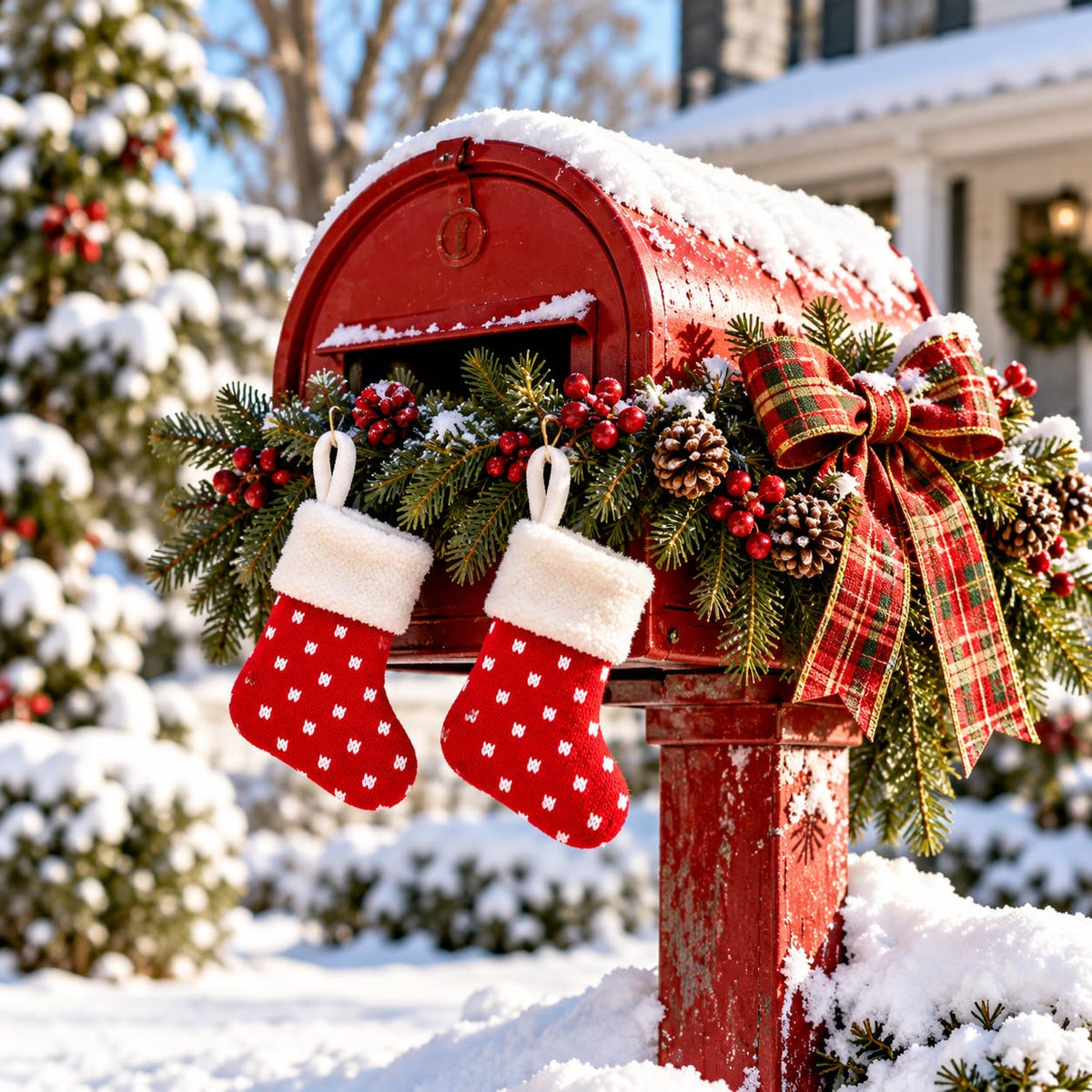 6 Pack Christmas Stockings18 Large Red Plush Christmas Stockings with White Faux Fur Cuff, Soft Thick Xmas Hanging Stockings for Fireplace Mantel, Family Holiday Decorations