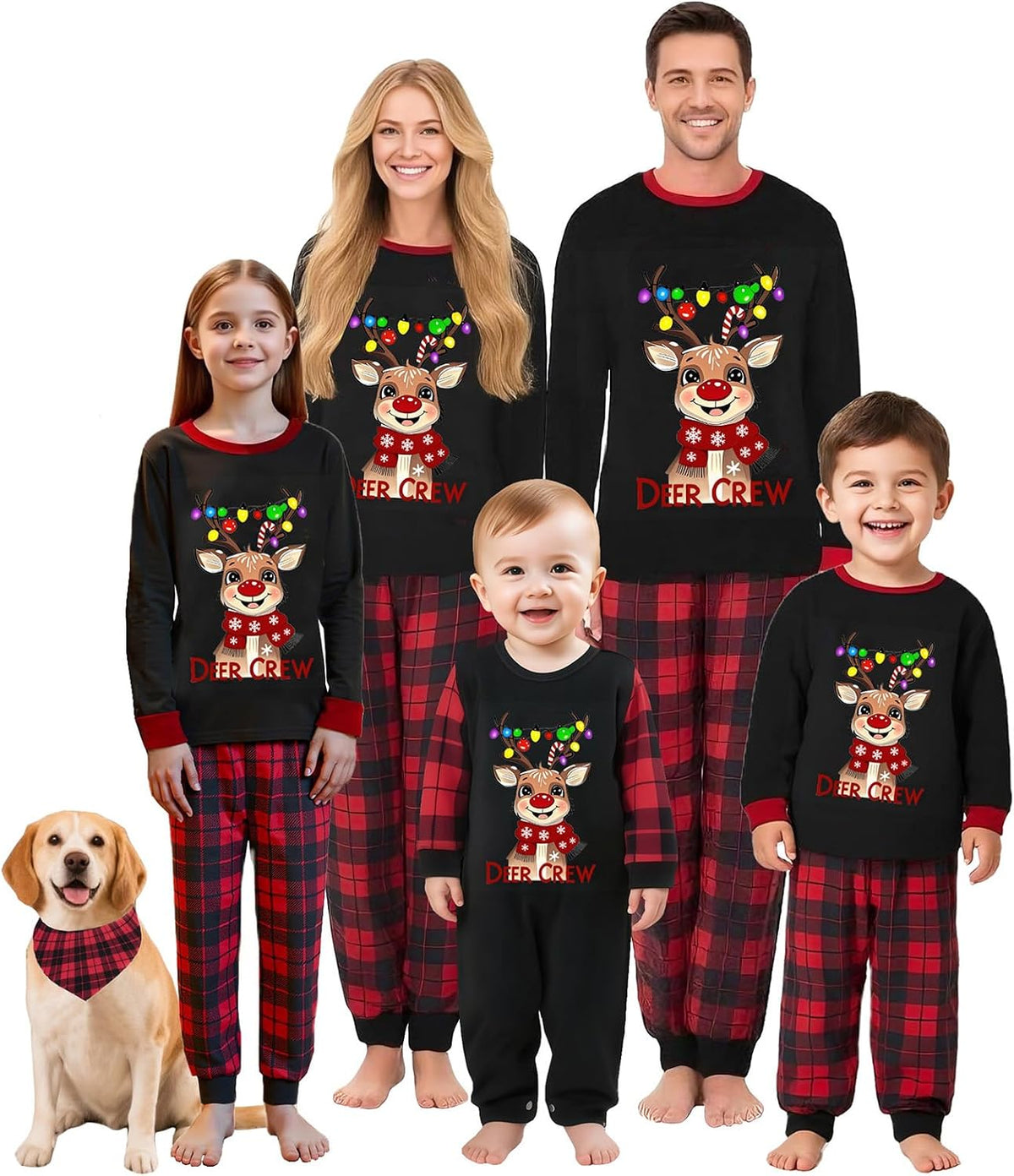 OAKFashion Christmas Family Pajamas Sets, Christmas Family Matching Pajamas Sleepwear Pjs