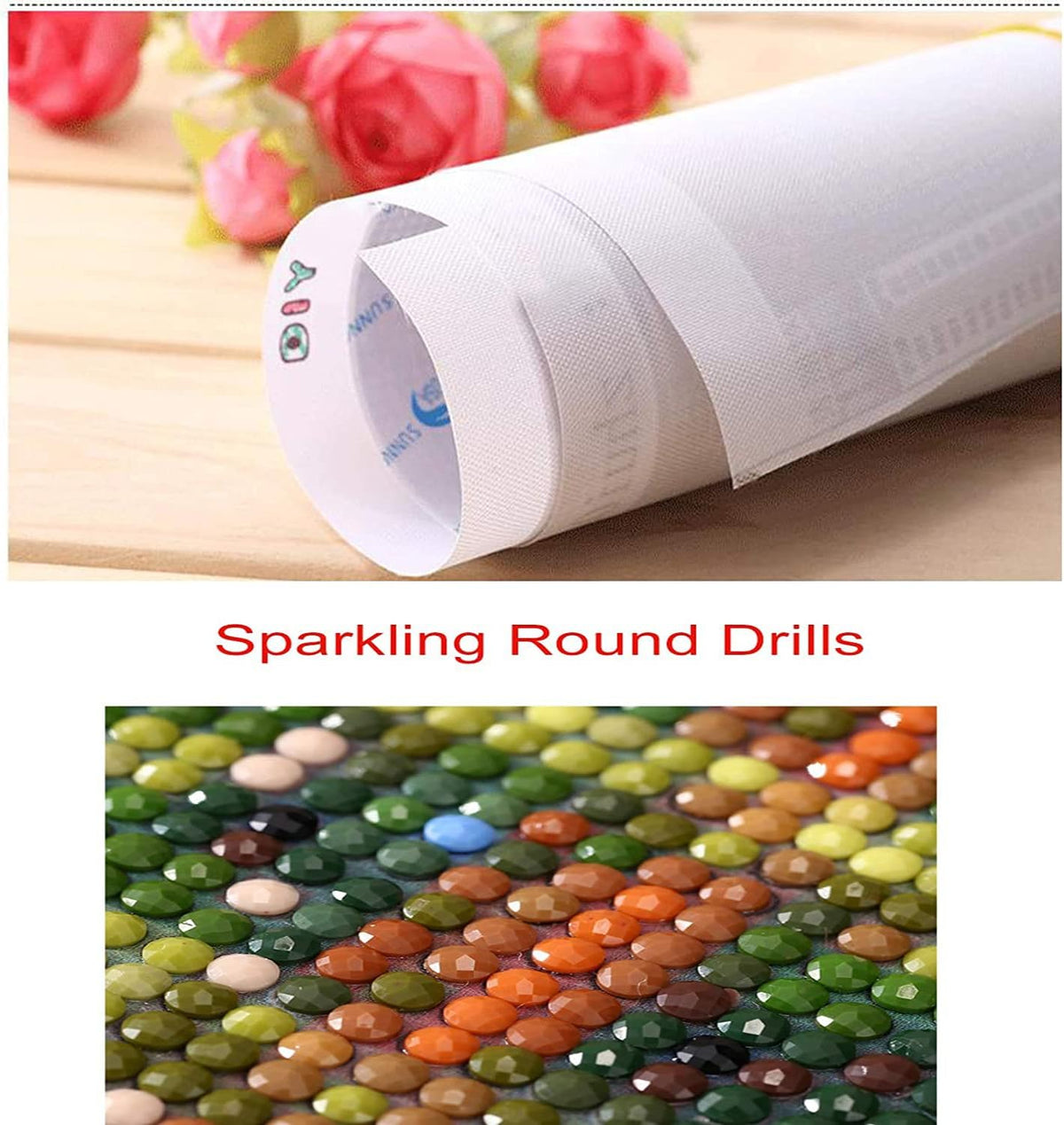 MjhRcll Christmas Diamond Art Kits for Adults,5D Diamond Painting Kits Full Round Drill,Diamond Dots Mosaic Kits for Home Decor 14X14 Inch