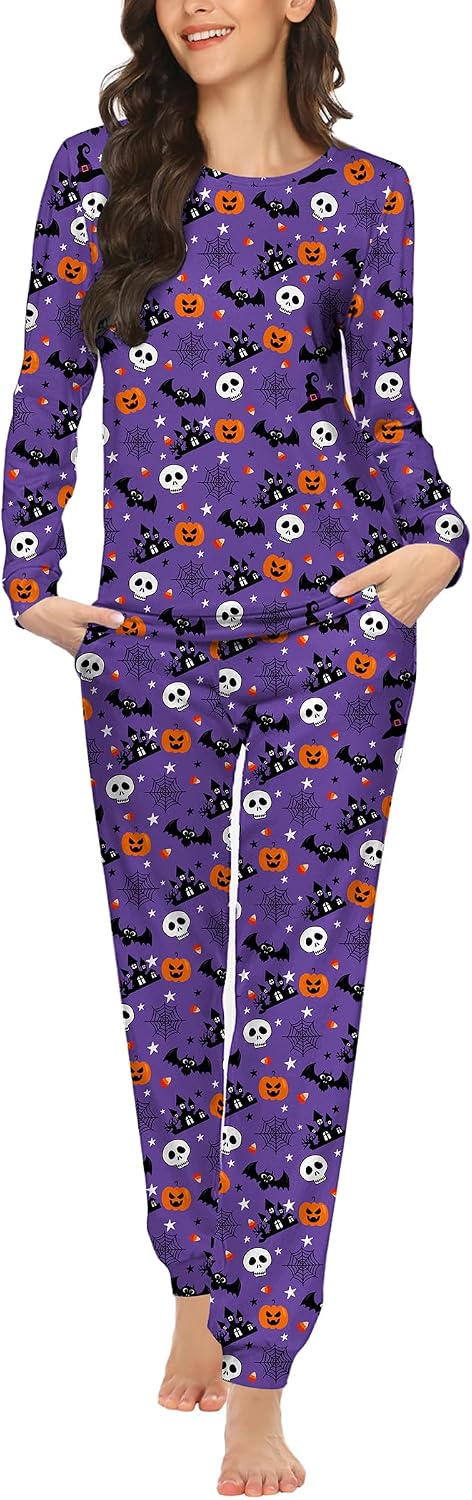 Ekouaer Womens Jogger Pajama Sets Long Sleeve Sleepwear Lounge Sets XS-XXL