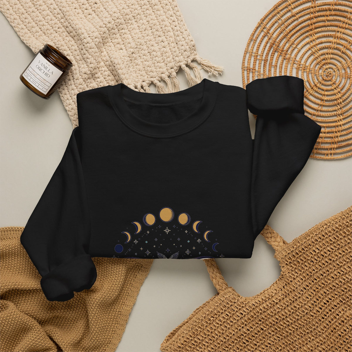 Celestial Luna Moth Sweatshirt | Cozy Witchy Crewneck