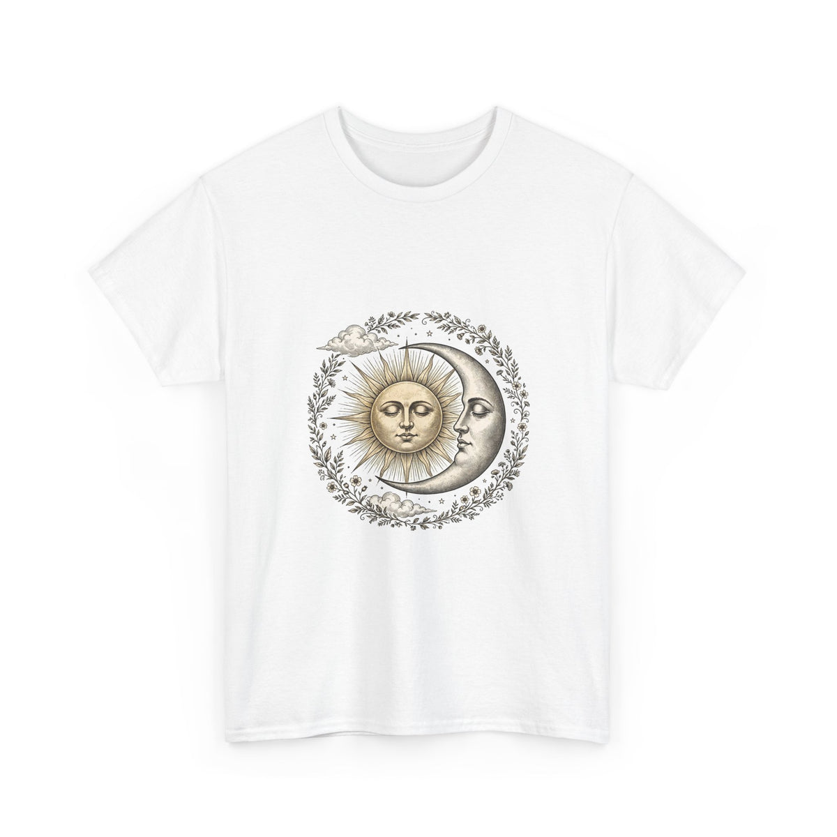 Vintage Celestial Sun and Moon T-Shirt | Boho Mystical Tee