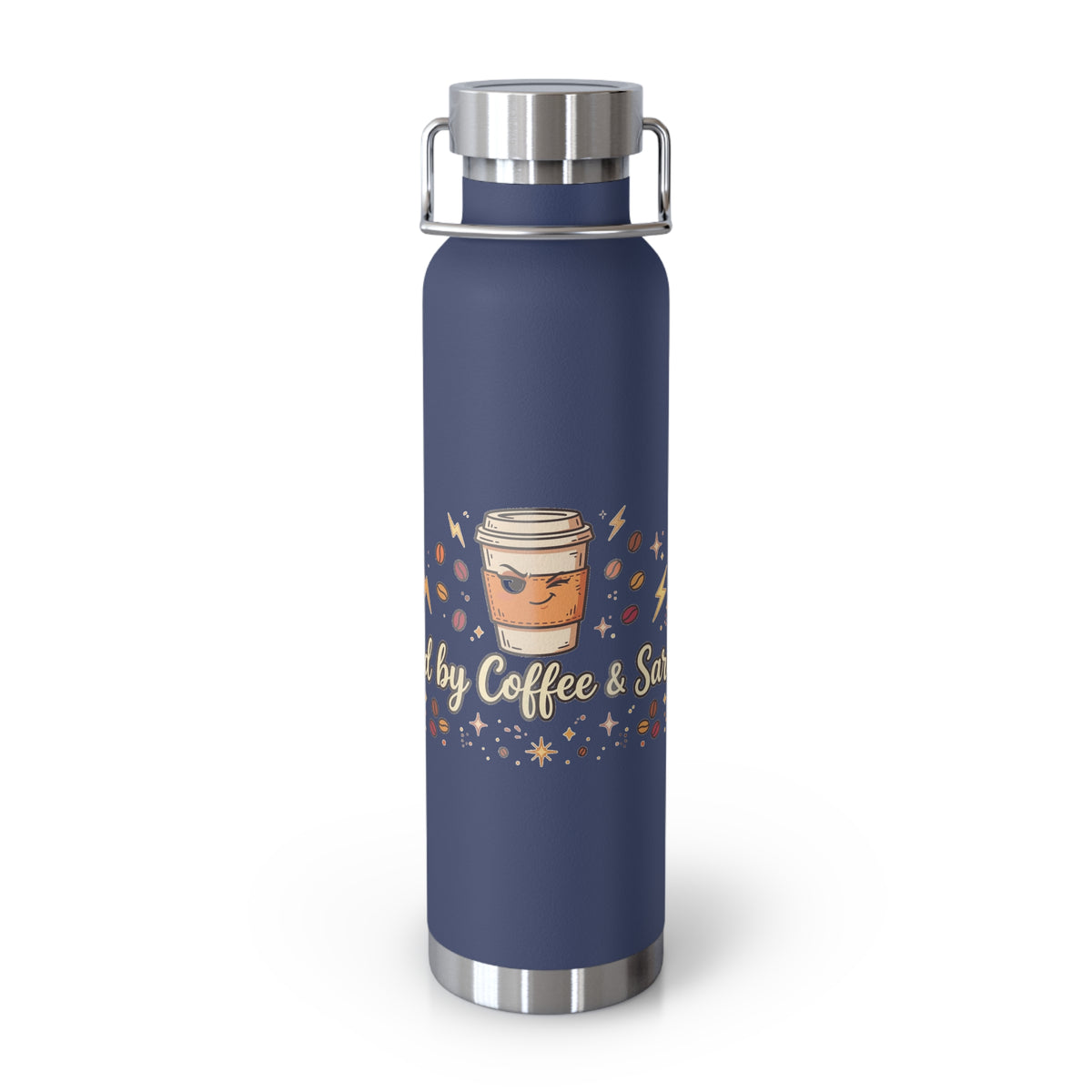 Fueled by Coffee & Sarcasm — Funny 22oz Copper Vacuum Insulated Bottle