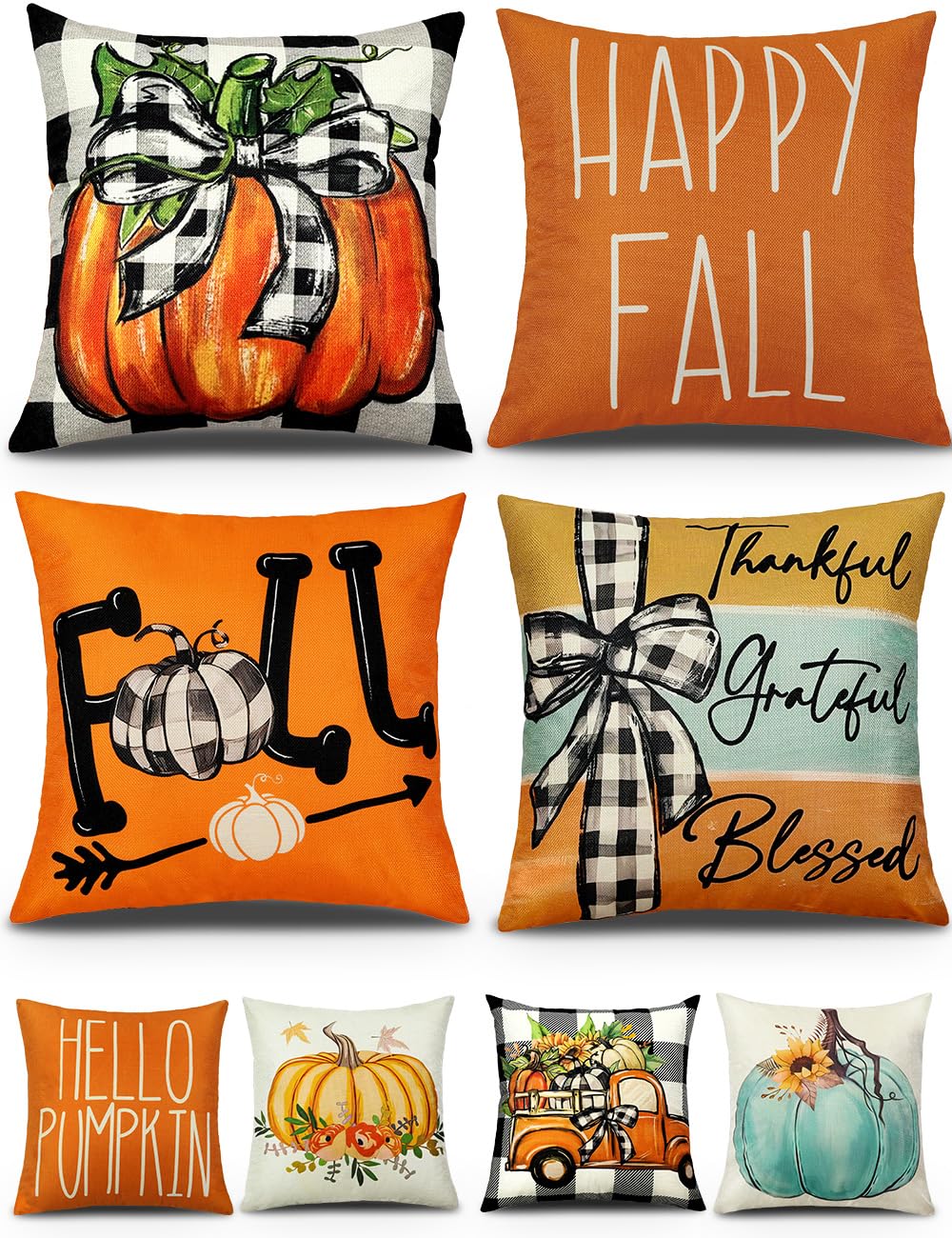 multiwins Christmas Pillow Covers 18x18 4Pcs Double-Sided Print Home Decor