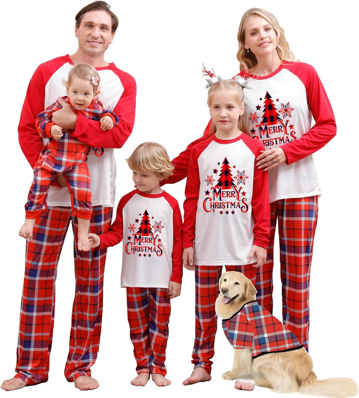 OAKFashion Christmas Family Pajamas Sets, Christmas Family Matching Pajamas Sleepwear Pjs