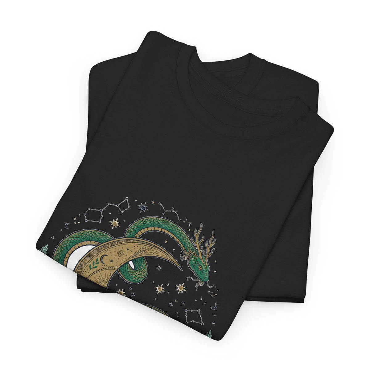 Celestial Snake and Moon T-Shirt | Mystical Serpent Tee