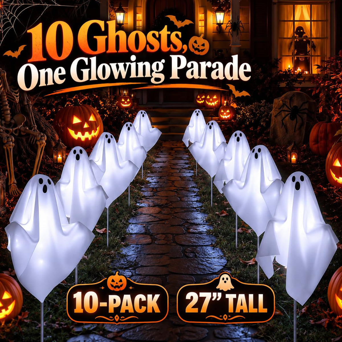 12 Pack 108 LEDs Candy Cane Pathway Lights w/ 8-Mode Lighting