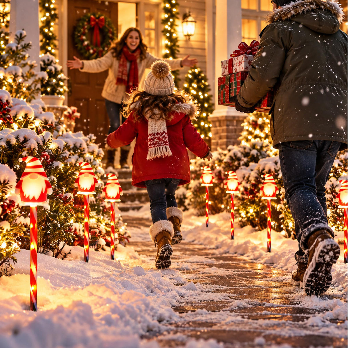12 Pack 108 LEDs Candy Cane Pathway Lights w/ 8-Mode Lighting