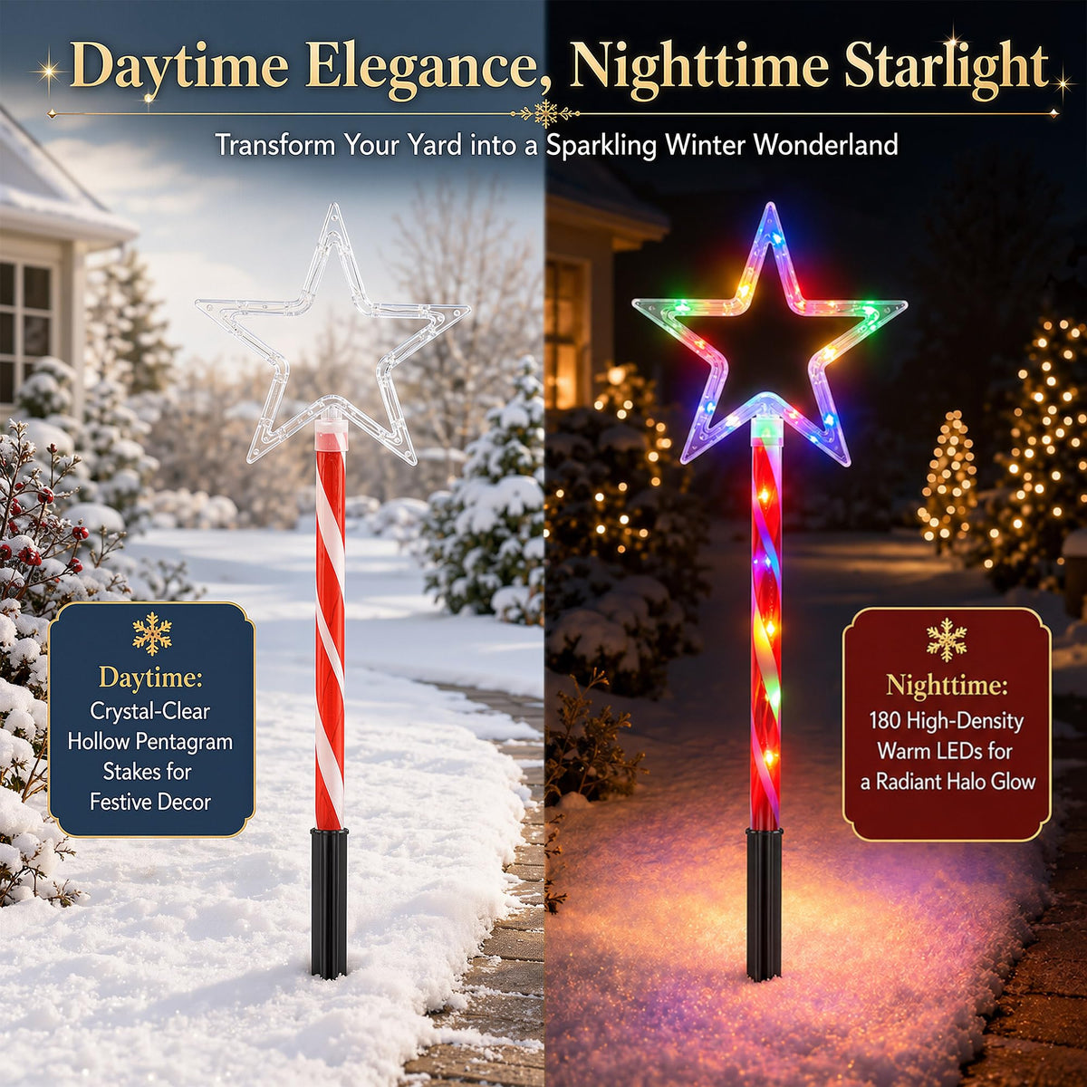 12 Pack 108 LEDs Candy Cane Pathway Lights w/ 8-Mode Lighting