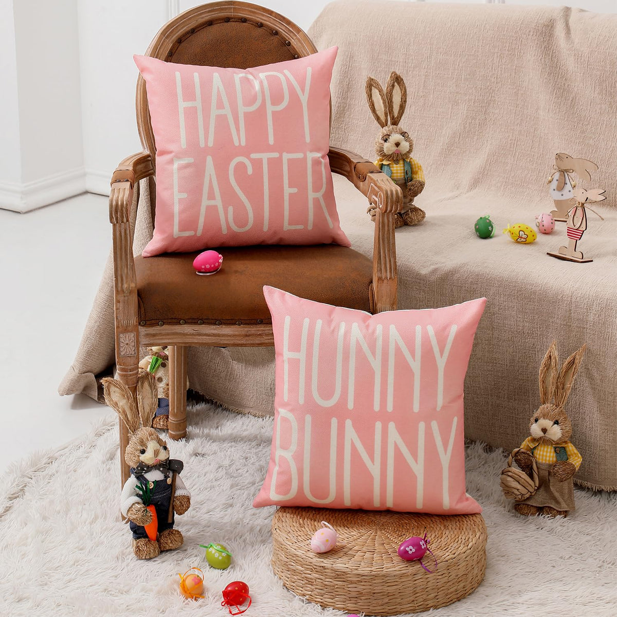 multiwins Christmas Pillow Covers 18x18 4Pcs Double-Sided Print Home Decor