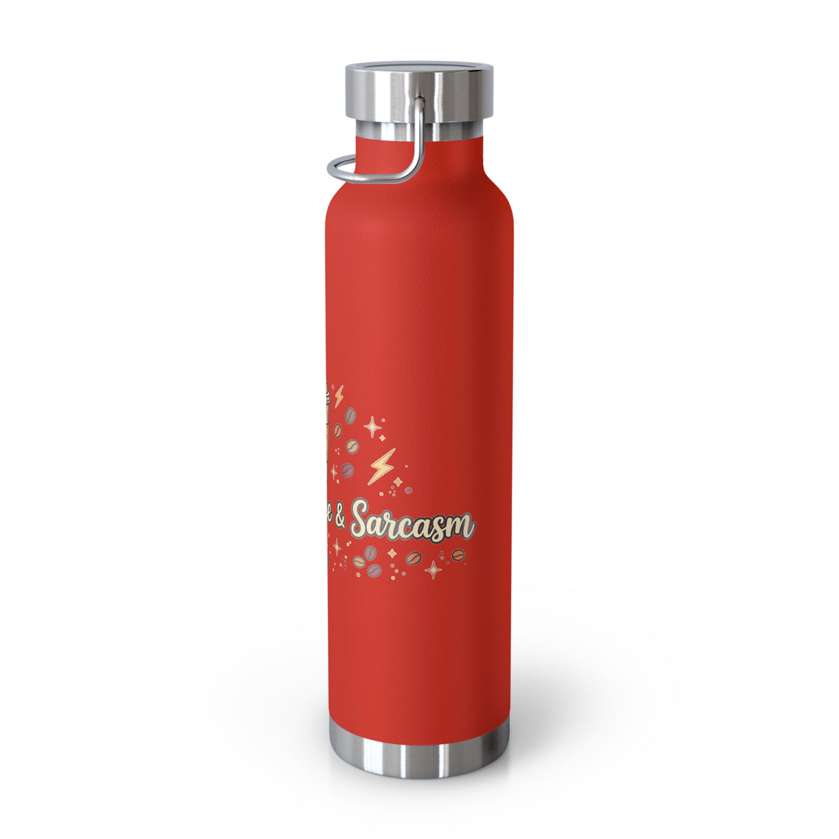 Fueled by Coffee & Sarcasm — Funny 22oz Copper Vacuum Insulated Bottle