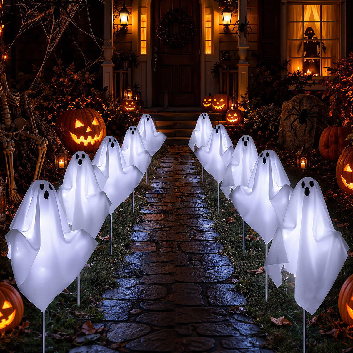 12 Pack 108 LEDs Candy Cane Pathway Lights w/ 8-Mode Lighting