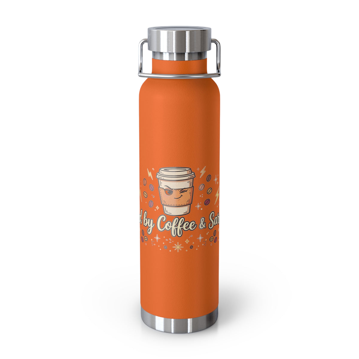 Fueled by Coffee & Sarcasm — Funny 22oz Copper Vacuum Insulated Bottle