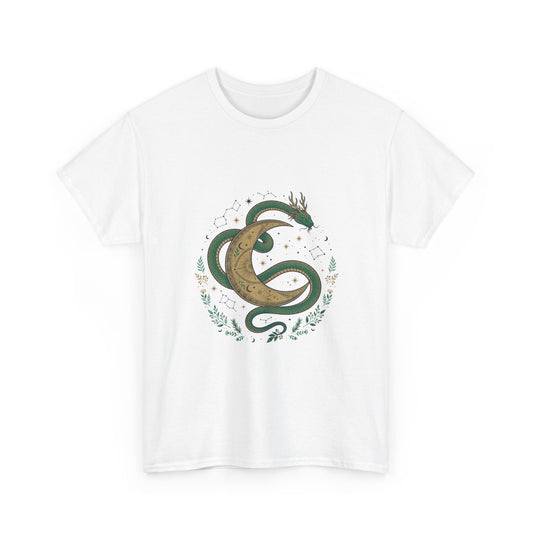 Celestial Snake and Moon T-Shirt | Mystical Serpent Tee