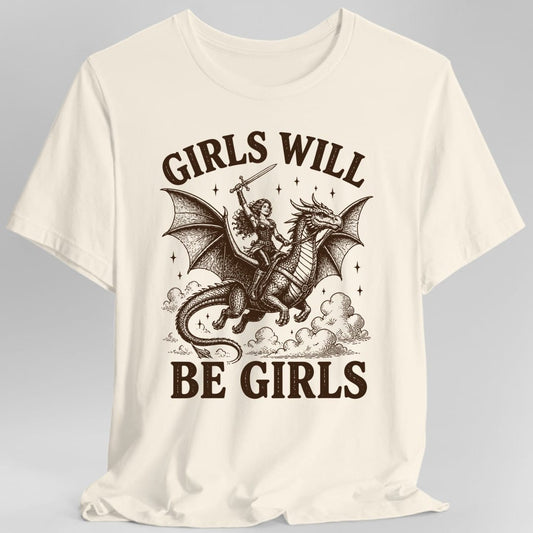 Girls Will Be Girls Riding Dragon T-Shirt